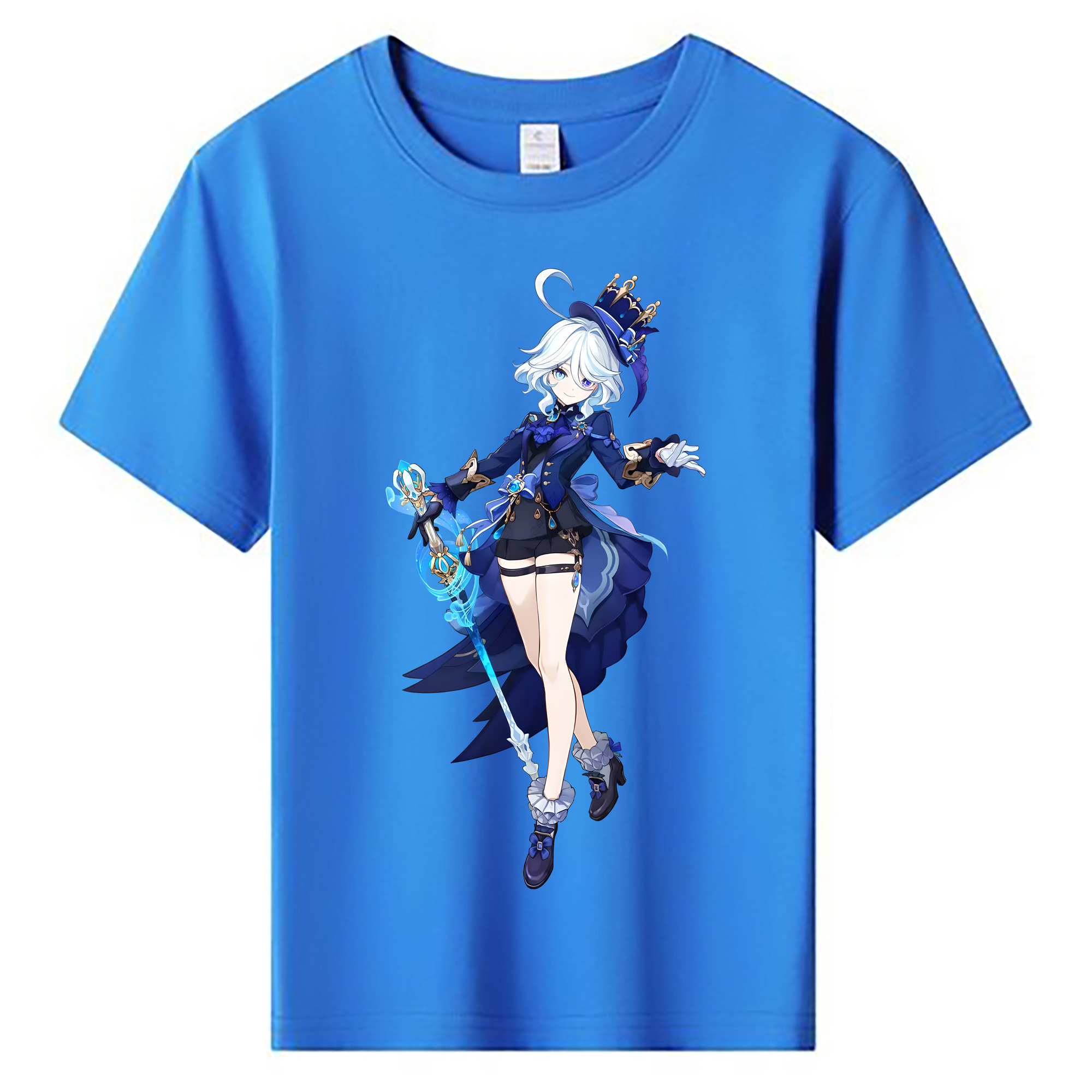 げんし神 フリーナ genshin Furina 綿100％キッズTシャツ（フロントプリント）